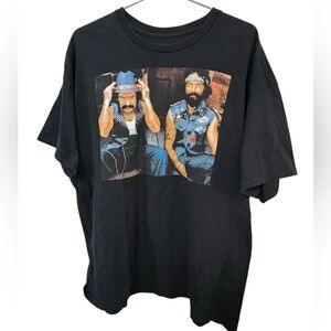 Retro Cheech & Chong Black Full Graphic Men’s XL T-Shirt MINTY